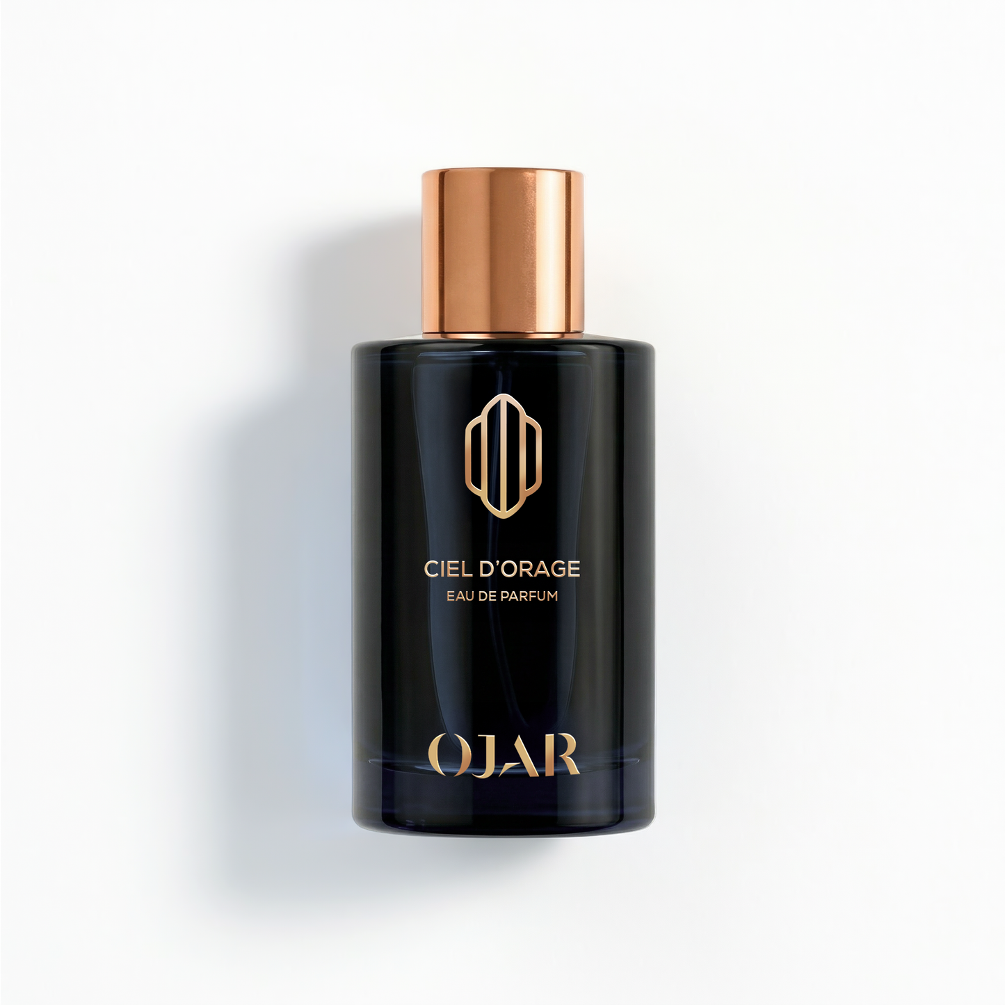 OJAR CIEL_D_ORAGE_EDP 100ML Black perfume bottle with gold cap on a white background