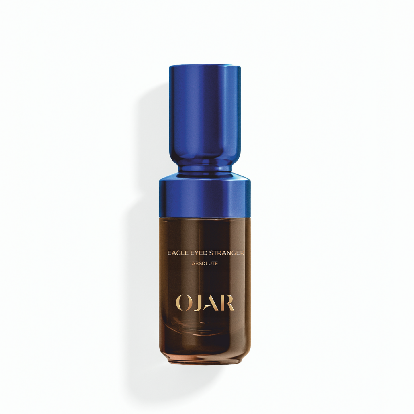 OJAR EAGLE EYED STRANGER ABSOULTE OIL 20 ML Perfume bottle with blue cap and brown body on a white background