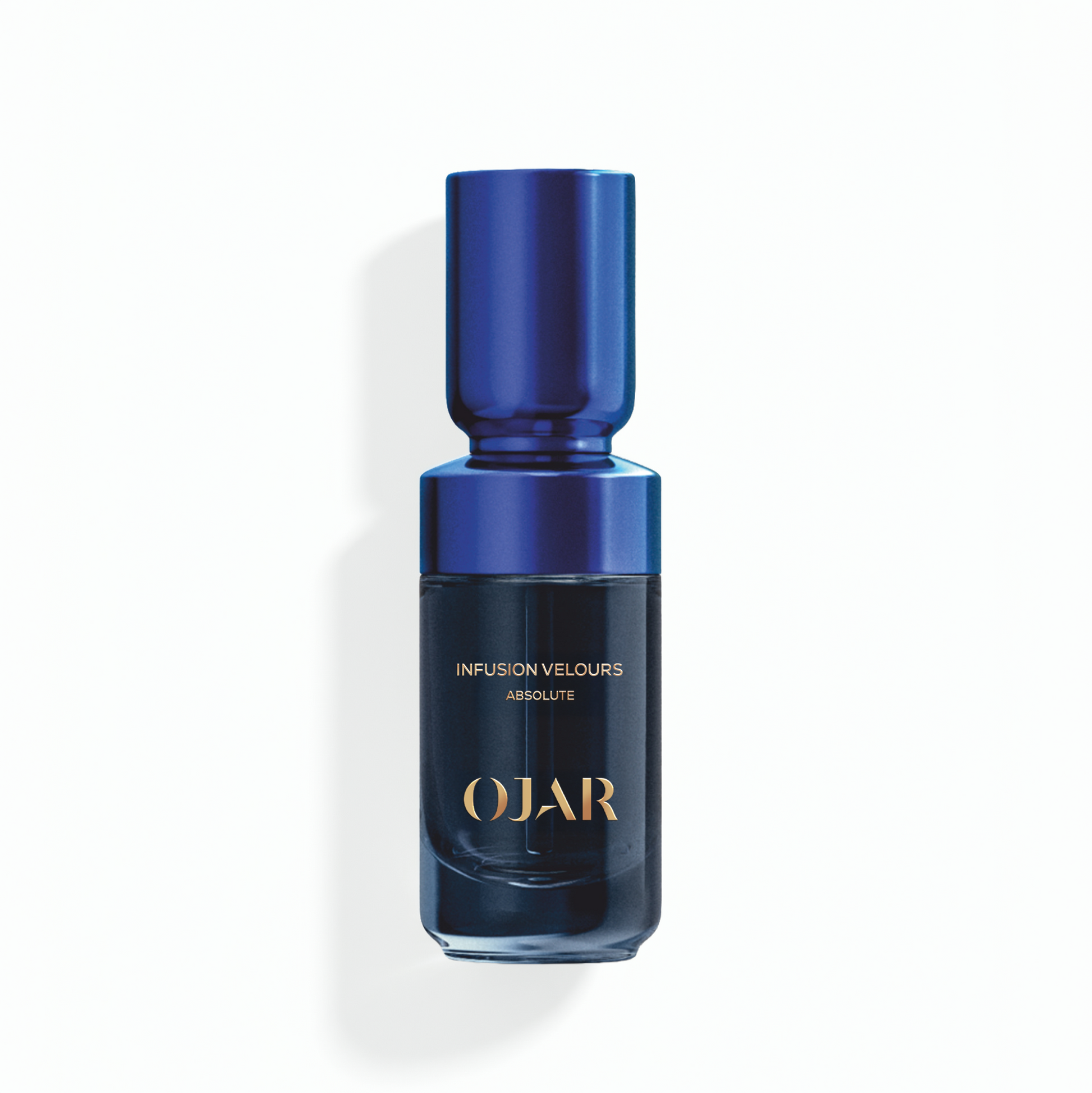INFUSION VELOURS ABSOLUTE OIL 20ML Blue perfume bottle with 'OJAR' branding on a white background