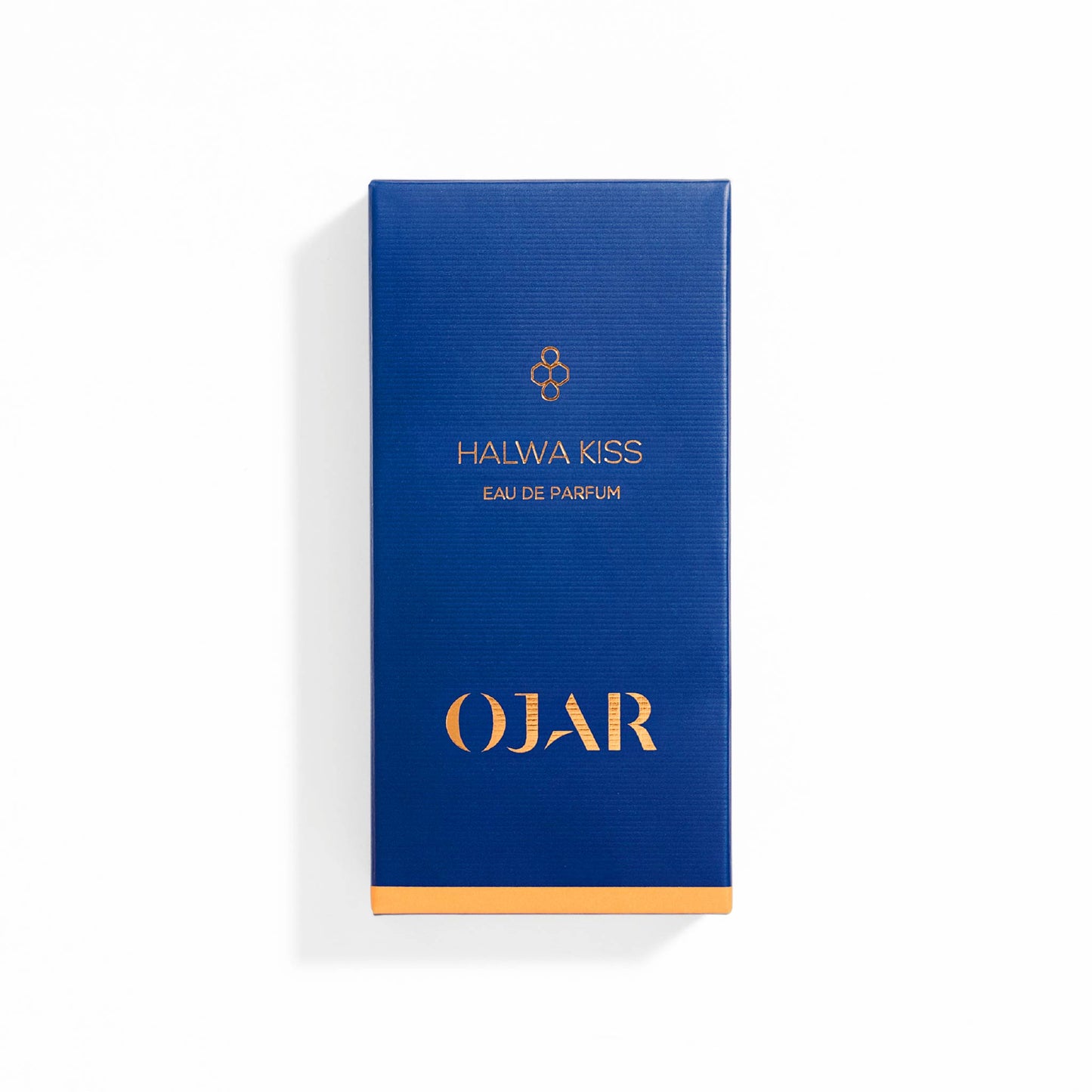 Blue Ojar Halwa Kiss 15ml eau de parfum box on a white background