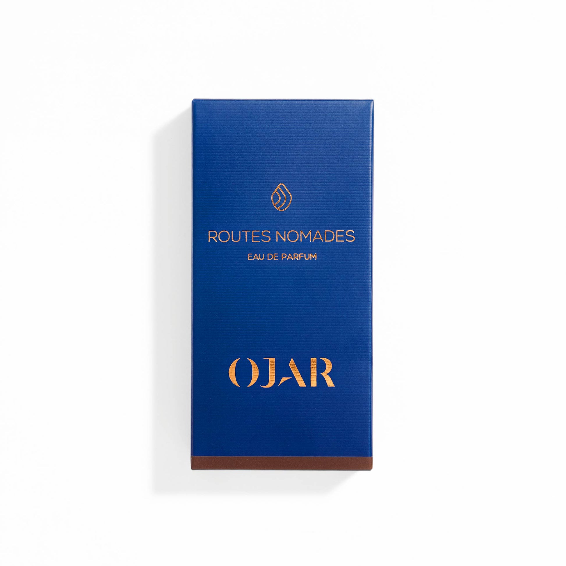 Blue box of Routes Nomades Ojar Eau de Parfum in 15ml on a white background